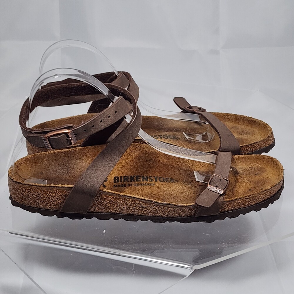 Birkenstock Daloa Sandals Brown Ankle Strap Birko Flor Women 9/40 N Gladiator